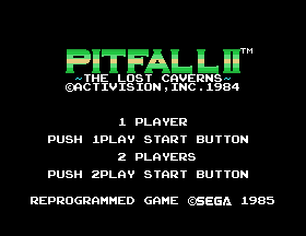 The Pitfall II - Lost Caverns Title Screen
